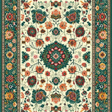 Rustic Colorful Trellis Design(Ivory)