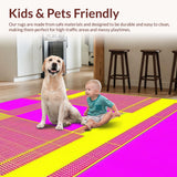 Ultra Soft Area Rug, Non Slip, Stain Resistant, Washable Area Rugs for Living Room, Bedroom, Dynamic Color Pop Design(Yellow)