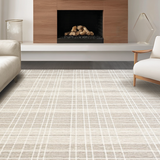Ultra Soft Area Rug, Non Slip, Stain Resistant, Washable Area Rugs for Living Room, Bedroom, Sophisticated Soft Toned Pattern(Beige)