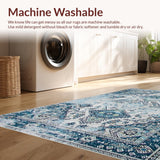 Ultra Soft Area Rug, Non Slip, Stain Resistant, Washable Area Rugs for Living Room, Bedroom, Trendy Minimalist Textured Waves(White)