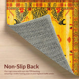 Ultra Soft Area Rug, Non Slip, Stain Resistant, Washable Area Rugs for Living Room, Bedroom, Eclectic Vintage Ethnic Motif(Yellow)