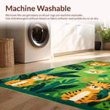 Ultra Soft Area Rug, Non Slip, Stain Resistant, Washable Area Rugs for Living Room, Bedroom, Charming Animal Safari Aesthetic(Green)