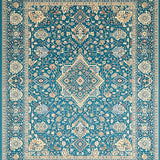 Ultra Soft Area Rug, Non Slip, Stain Resistant, Washable Area Rugs for Living Room, Bedroom, Transitional Soft Beige Patterned Flourish(Blue)