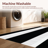 Ultra Soft Area Rug, Non Slip, Stain Resistant, Washable Area Rugs for Living Room, Bedroom, Timeless Vintage Striped Elegance(Black)