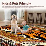 Ultra Soft Area Rug, Non Slip, Stain Resistant, Washable Area Rugs for Living Room, Bedroom, Boho Camel Vintage Living Room Large Area Rug(Orange)