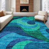 Contemporary Bold Swirling Elements(Blue)
