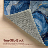 Ultra Soft Area Rug, Non Slip, Stain Resistant, Washable Area Rugs for Living Room, Bedroom, Dynamic Symmetrical Pattern Accents(Blue)
