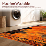 Ultra Soft Area Rug, Non Slip, Stain Resistant, Washable Area Rugs for Living Room, Bedroom, Artful Urban Safari Vibes(Orange)
