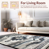 Ultra Soft Area Rug, Non Slip, Stain Resistant, Washable Area Rugs for Living Room, Bedroom, Southwestern Aesthetic Bedroom Throw Rug Grey(Gray)