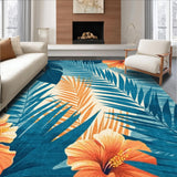 Tropical Botanical Leaf Print(Blue)