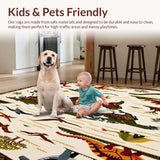 Beige with Fun Dinosaur Motifs and Colorful Global Map(Beige)