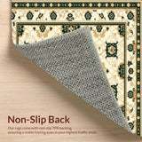 Ultra Soft Area Rug, Non Slip, Stain Resistant, Washable Area Rugs for Living Room, Bedroom, Non Slip Beige Runner for Dining Rooms(Ivory)
