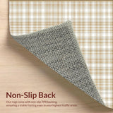 Ultra Soft Area Rug, Non Slip, Stain Resistant, Washable Area Rugs for Living Room, Bedroom, Artisan Checkered Farmhouse Beige Retro Square(Beige)