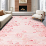 Ultra Soft Area Rug, Non Slip, Stain Resistant, Washable Area Rugs for Living Room, Bedroom, Contemporary Pink Plush Oasis(Pink)