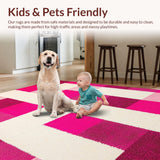 Ultra Soft Area Rug, Non Slip, Stain Resistant, Washable Area Rugs for Living Room, Bedroom, Fashionably Faded Yoga Space Non-Shedding Rug(Pink)