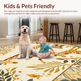 Ultra Soft Area Rug, Non Slip, Stain Resistant, Washable Area Rugs for Living Room, Bedroom, Whimsical Jungle Friends Kids Area Beige Tones with Charming Animal Motifs(Beige)