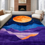 Ultra Soft Area Rug, Non Slip, Stain Resistant, Washable Area Rugs for Living Room, Bedroom, Dynamic Nebula Inspired Design(Orange)