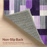Ultra Soft Area Rug, Non Slip, Stain Resistant, Washable Area Rugs for Living Room, Bedroom, Minimalist Ogee Pattern Composition(Purple)
