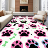 Ultra Soft Area Rug, Non Slip, Stain Resistant, Washable Area Rugs for Living Room, Bedroom, Cheerful Puppy Themed Soft Rug(White)