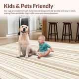 Absorbent Beige Bathroom Linear Stripe Area(Beige)