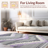 Ultra Soft Area Rug, Non Slip, Stain Resistant, Washable Area Rugs for Living Room, Bedroom, Charming Pastel Geometric Inspiration(Gray)