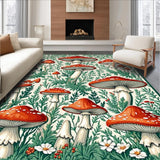 Ultra Soft Area Rug, Non Slip, Stain Resistant, Washable Area Rugs for Living Room, Bedroom, Whimsical Cozy Nature Motif(Red)