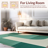 Ultra Soft Area Rug, Non Slip, Stain Resistant, Washable Area Rugs for Living Room, Bedroom, Contemporary Sage Green Bedroom Rug for Minimal Living(Green)