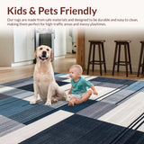 Ultra Soft Area Rug, Non Slip, Stain Resistant, Washable Area Rugs for Living Room, Bedroom, Elegant Modern Abstract Aesthetic(Gray)