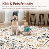 Ultra Soft Area Rug, Non Slip, Stain Resistant, Washable Area Rugs for Living Room, Bedroom, Cozy Cozy Monochrome Elements(Beige)