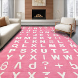 Ultra Soft Area Rug, Non Slip, Stain Resistant, Washable Area Rugs for Living Room, Bedroom, Whimsical Pink Lettered Soft Texture(Pink)