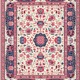 Ultra Soft Area Rug, Non Slip, Stain Resistant, Washable Area Rugs for Living Room, Bedroom, Floral Vintage Washable Nursery Area Carpet(White)