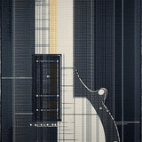 Minimalist Monochrome Guitar Illustration(Black)