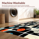 Ultra Soft Area Rug, Non Slip, Stain Resistant, Washable Area Rugs for Living Room, Bedroom, Elegant Black and White Design(Black)