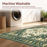 Ultra Soft Area Rug, Non Slip, Stain Resistant, Washable Area Rugs for Living Room, Bedroom, Lightweight Boho Area(Green)