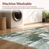 Ultra Soft Area Rug, Non Slip, Stain Resistant, Washable Area Rugs for Living Room, Bedroom, Contemporary Green Abstract Living Room Rug(Gray)