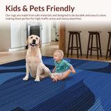 Ultra Soft Area Rug, Non Slip, Stain Resistant, Washable Area Rugs for Living Room, Bedroom, Funky Tiger Design Washable Dining Room Rug(Blue)