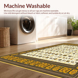 Ultra Soft Area Rug, Non Slip, Stain Resistant, Washable Area Rugs for Living Room, Bedroom, Botanical Plaid Geometric Boho(Beige)