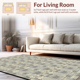Ultra Soft Area Rug, Non Slip, Stain Resistant, Washable Area Rugs for Living Room, Bedroom, Vibrant Boho Inspired Wildlife Design(Gray)