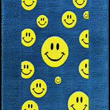 Ultra Soft Area Rug, Non Slip, Stain Resistant, Washable Area Rugs for Living Room, Bedroom, Funky Abstract Happy Design(Blue)