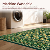 Ultra Soft Area Rug, Non Slip, Stain Resistant, Washable Area Rugs for Living Room, Bedroom, Leaf(Green)