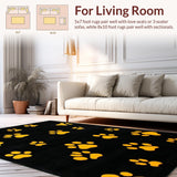 Ultra Soft Area Rug, Non Slip, Stain Resistant, Washable Area Rugs for Living Room, Bedroom, Luxurious Cozy Shaggy Black Design(Black)