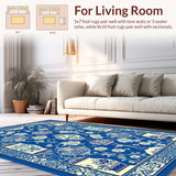 Luxurious Classic Symmetrical Floral Motif(Blue)