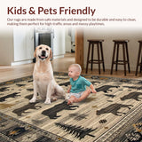 Ultra Soft Area Rug, Non Slip, Stain Resistant, Washable Area Rugs for Living Room, Bedroom, Cozy Cabin Themed Decor(Brown)