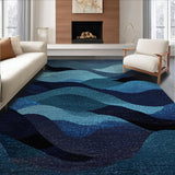 Ultra Soft Area Rug, Non Slip, Stain Resistant, Washable Area Rugs for Living Room, Bedroom, Sea Creature Ocean Carpet Marine Abyss Theme Rug(Blue)