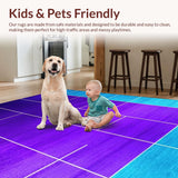Ultra Soft Area Rug, Non Slip, Stain Resistant, Washable Area Rugs for Living Room, Bedroom, Elegant Blue and Purple Medallion(Purple)