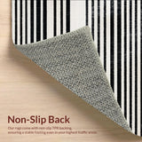 Ultra Soft Area Rug, Non Slip, Stain Resistant, Washable Area Rugs for Living Room, Bedroom, KaHouen High Contrast Striped Area Rug for Farmhouse Entrances(Black)