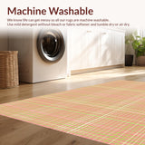 Ultra Soft Area Rug, Non Slip, Stain Resistant, Washable Area Rugs for Living Room, Bedroom, Vibrant Contemporary Checkered Aesthetic(Red)