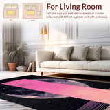 Ultra Soft Area Rug, Non Slip, Stain Resistant, Washable Area Rugs for Living Room, Bedroom, Dreamy Pastel Moonlit Design(Pink)