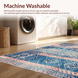 Ultra Soft Area Rug, Non Slip, Stain Resistant, Washable Area Rugs for Living Room, Bedroom, Trendy Pastel Girls Room Machine Washable Carpet(Blue)