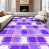Ultra Soft Area Rug, Non Slip, Stain Resistant, Washable Area Rugs for Living Room, Bedroom, Dynamic Abstract Checkerboard Theme(Purple)